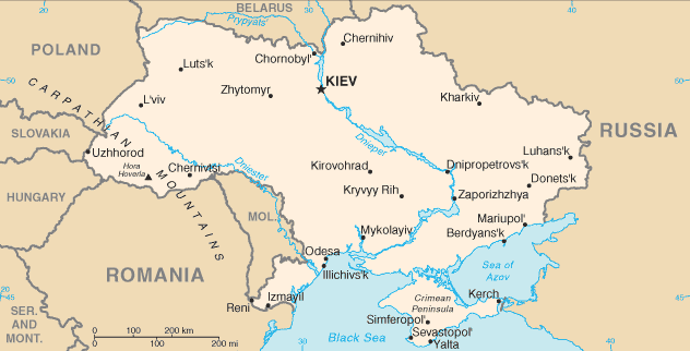 Mappa dell'Ucraina